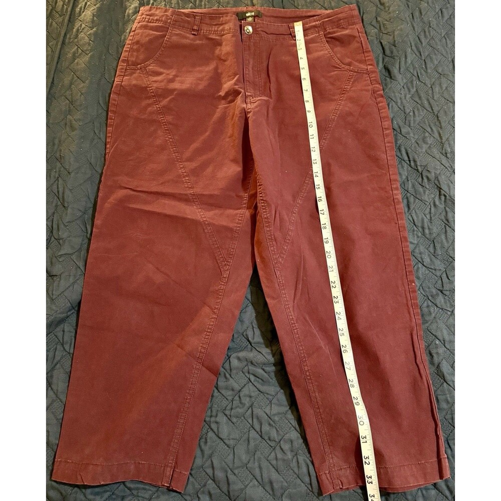 Ellos Plus Crop Pants size 16 Lightweight Warm Weather Color Burgundy